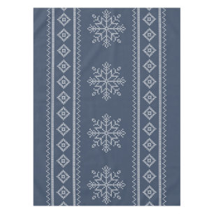 Blue snowflake christmas craft design tablecloth