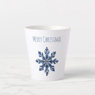Blue Snowflake Christmas Latte Mug