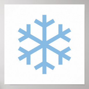 Blue Snowflake Christmas Poster