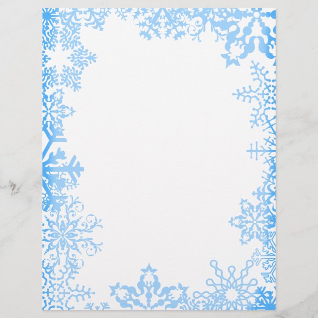 Blue Snowflake Christmas Stationary (Front)