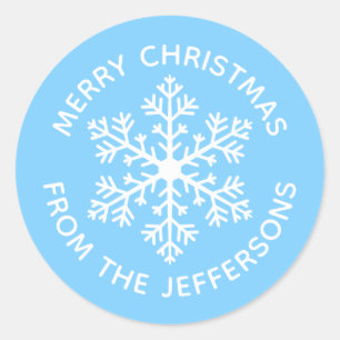 Blue Snowflake Christmas Stickers