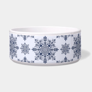 Blue Snowflake Damask Pattern