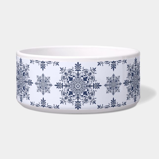 Blue Snowflake Damask Pattern (Front)