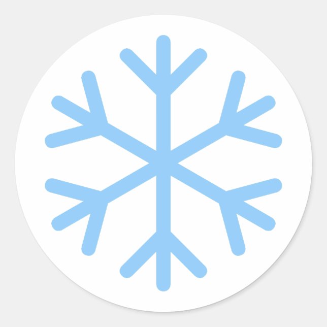 Blue Snowflake Design Classic Round Sticker (Front)