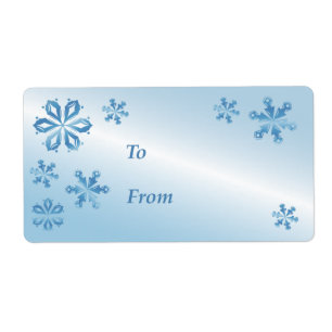 Blue Snowflake Gift Tag, Gift Label