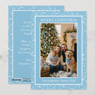 Blue Snowflake Holiday Greeting Custom Name Notes