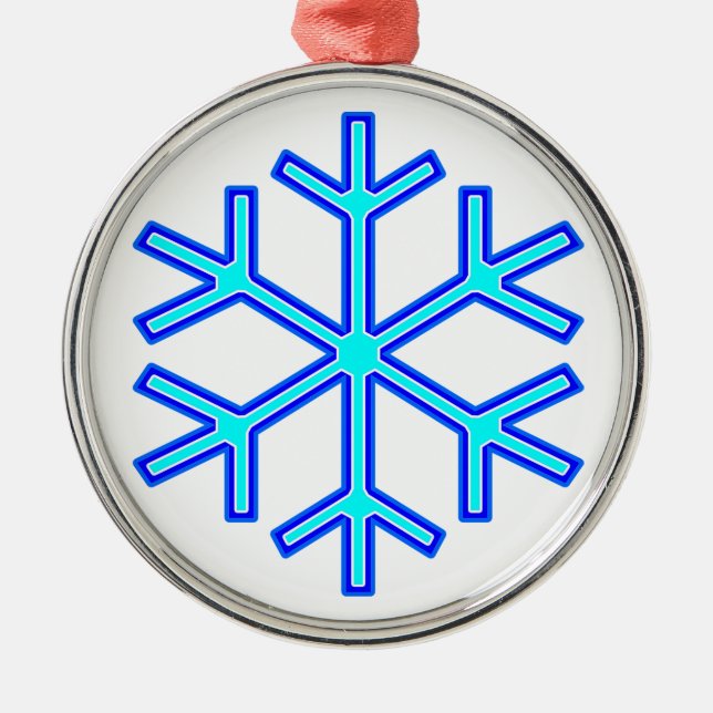 Blue Snowflake Metal Tree Decoration (Front)