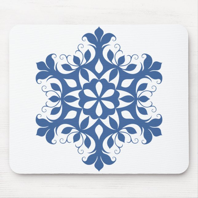 Blue Snowflake Mousepad (Front)
