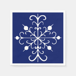 Blue Snowflake Napkins