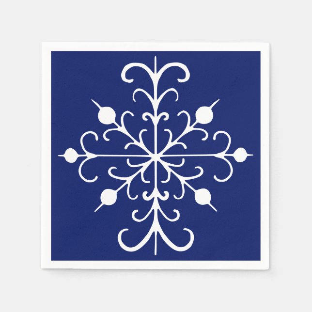 Blue Snowflake Napkins (Front)