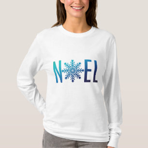 Blue Snowflake Noel Christmas T-Shirt