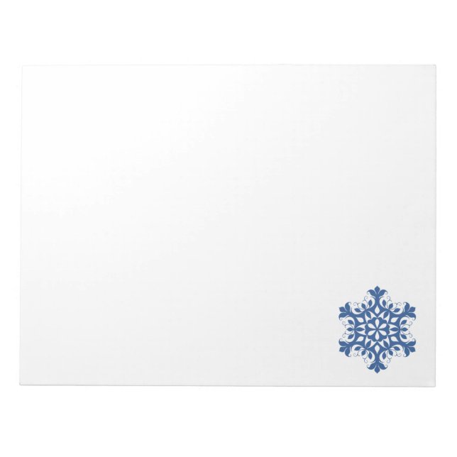 Blue Snowflake Notepad (Front)