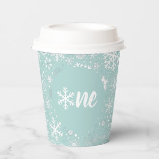 Blue Snowflake ONE Paper Cup