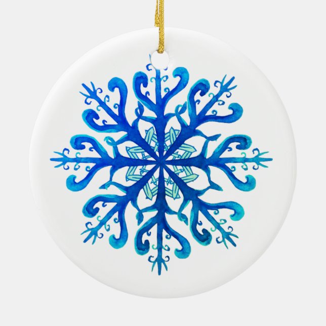 Blue Snowflake Ornament (Back)