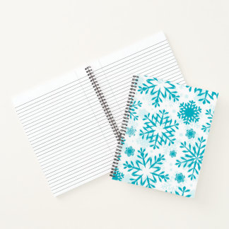 Blue Snowflake Pattern Notebook
