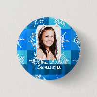 Blue snowflake pattern photo template