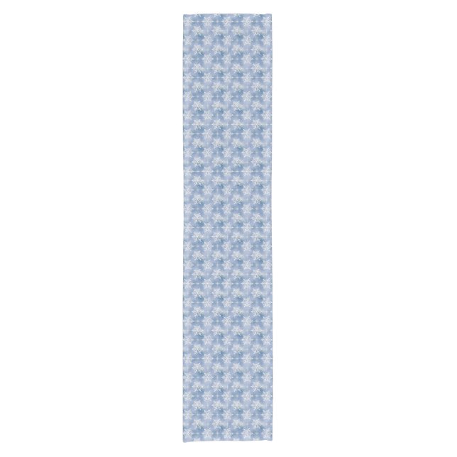Blue snowflake pattern table runner (Front)