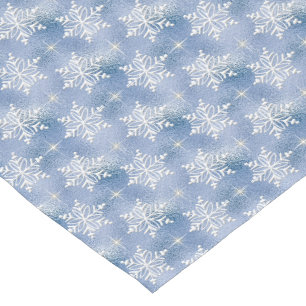 Blue snowflake pattern table runner