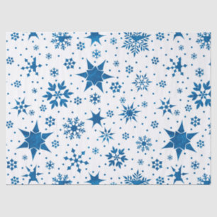 Blue Snowflake Pattern Tissue Paper