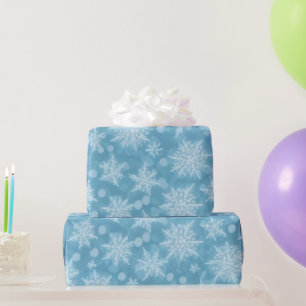 Blue Snowflake Pattern Wrapping Paper