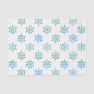 Blue Snowflake Patterned Tissue Paper