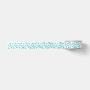 Blue Snowflake Satin Ribbon