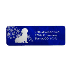 Blue Snowflake Shih Tzu Return Address