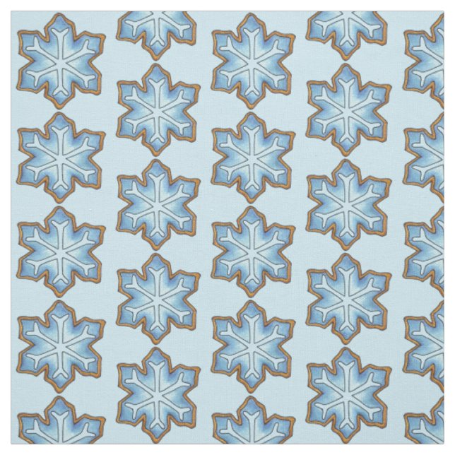 Blue Snowflake Snow Winter Sugar Cookie Holiday Fabric (Swatch)