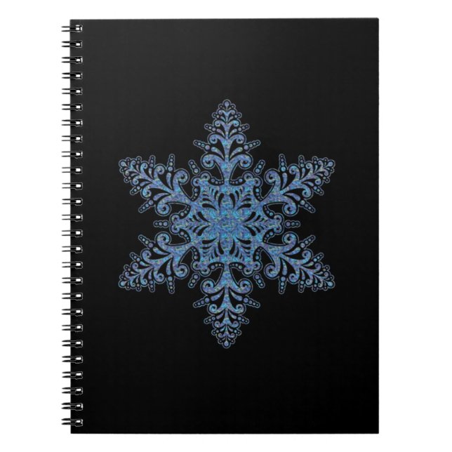 Blue Snowflake Spiral Notebook (Front)