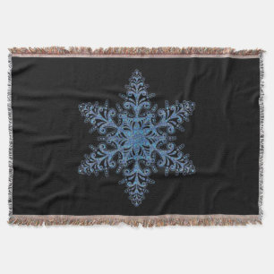 Blue Snowflake Throw Blanket