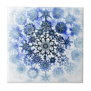 Blue Snowflake Tile