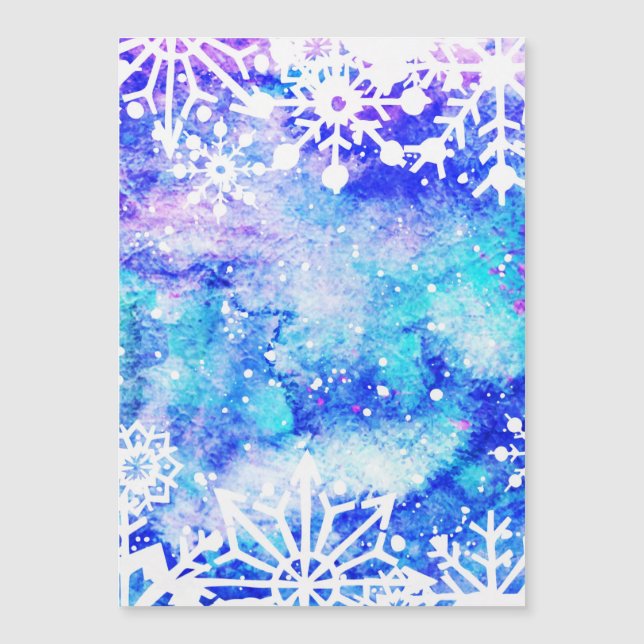 Blue Snowflake Watercolor (Front)