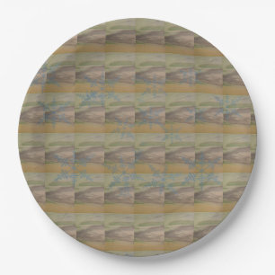 Blue snowflake waves on the Seashore Paper Plate