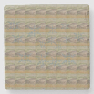 Blue snowflake waves on the Seashore Stone Coaster