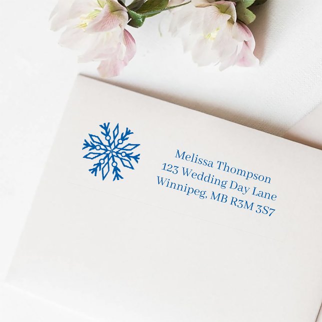 Blue Snowflake Wedding Self-inking Stamp (Creator Uploaded)