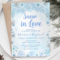 Blue Snowflake Winter Snow In Love Couples Shower