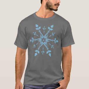 Blue Snowflake Winter  Snowboard Ski Snow Snowflak T-Shirt