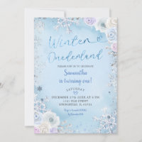 Blue Snowflake Winter Wonderland Birthday