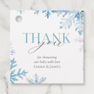 Blue Snowflake Winter Wonderland Gift Tag