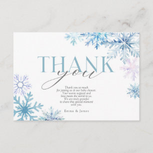 Blue Snowflake Winter Wonderland Thank You Card
