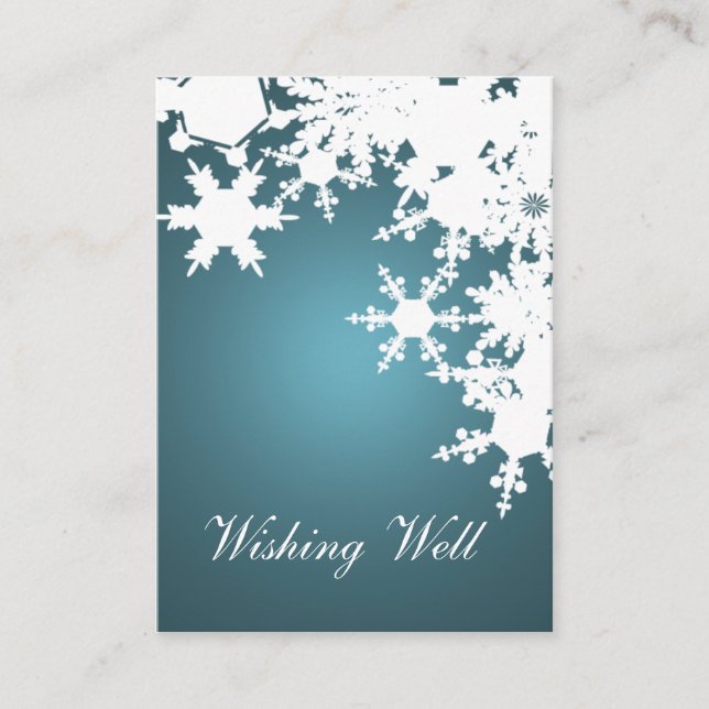 blue snowflake wishing well cards (Front)