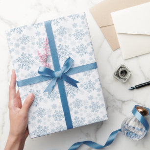 Blue Snowflake Wrapping Paper 