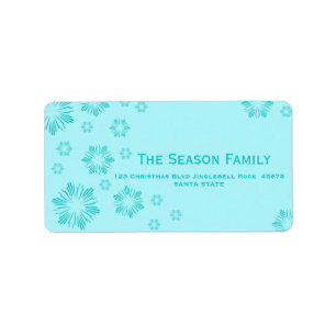 blue Snowflakes address label