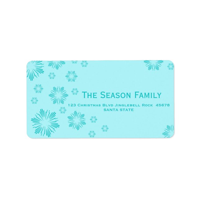 blue Snowflakes address label (Front)