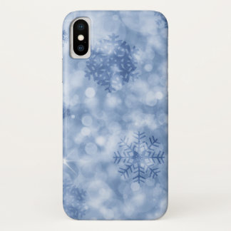 Blue snowflakes and sparkles Case-Mate iPhone case