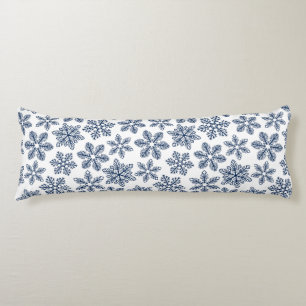 Blue snowflakes body cushion