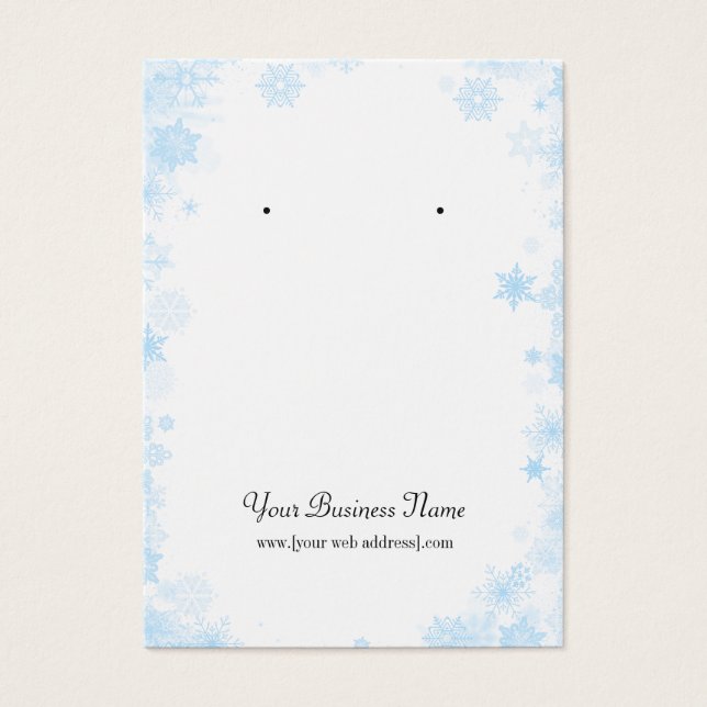 Blue Snowflakes Christmas Earring Display Card (Front)
