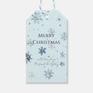 Blue Snowflakes Christmas Gift Tags