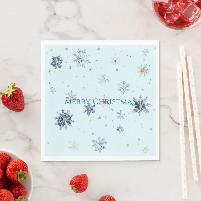 Blue Snowflakes Christmas  Napkin (Insitu)