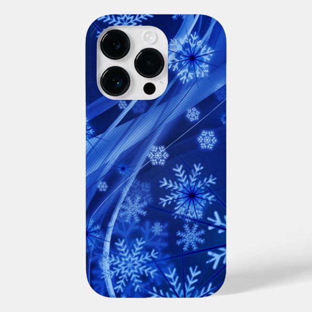 Blue Snowflakes Christmas Swirl Case-Mate iPhone Case (Back)